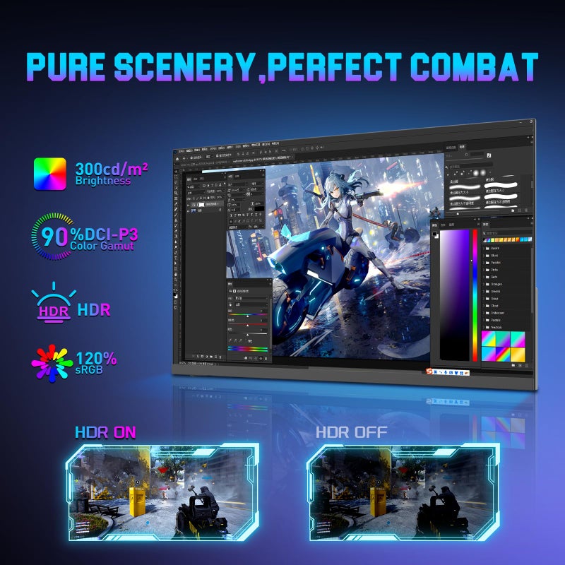 SANSUI Gaming Monitor, 24.5" 300hz 240hz FHD 1080P 1ms FPS PC Monitor Gaming, HDR, FreeSync, DisplayPort x2 HDMI x2, Fast IPS, 120% sRGB, Audio Jack, VESA Support, Desktop Compatible(ES-G25X1 PRO) - Image 4