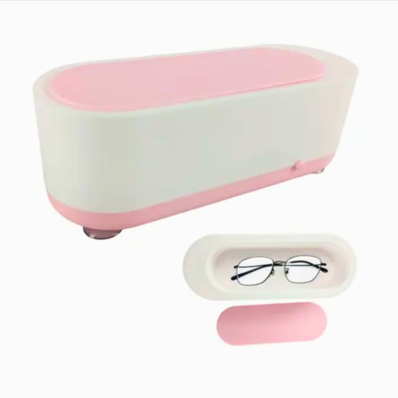 Ultrasonic Cleaner for Glasses, Jewelry, Rings, Makeup Brushes, and Accessories, High Frequency Portable Cleaning Case, Multipurpose Ultrasonic Cleaning Machine for Deep and Gentle Cleaning (Pink) - Image 1