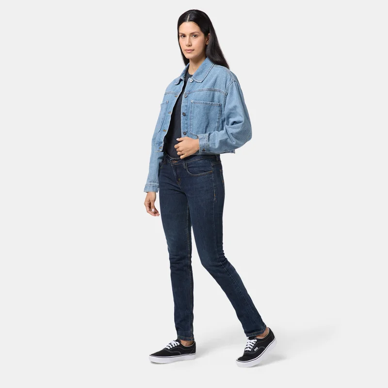 VANS Blue Women's Raynes Denim Crop Jacket for Women | Best Price UAE