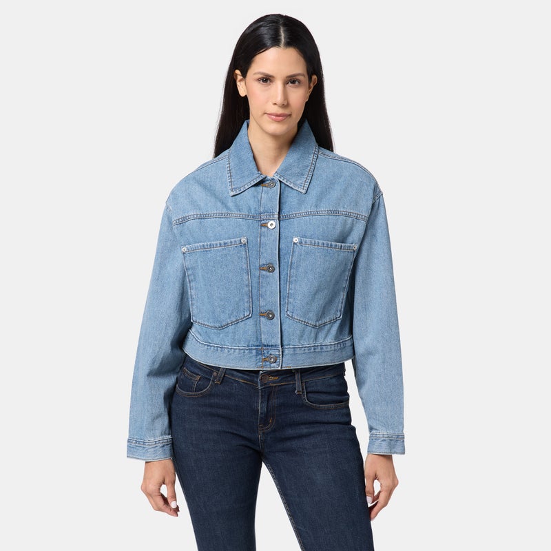VANS Women's Raynes Denim Crop Jacket - Image 1