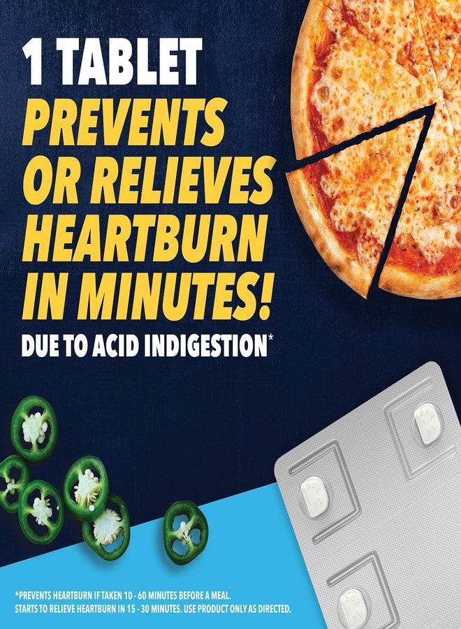 Pepcid AC Maximum Strength Heartburn Relief Tablets, OTC Medicine Prevents & Relieves Heartburn Due to Acid Indigestion & Sour Stomach, 20 mg Famotidine Acid Reducer, Fast-Acting, 8 ct - Image 2