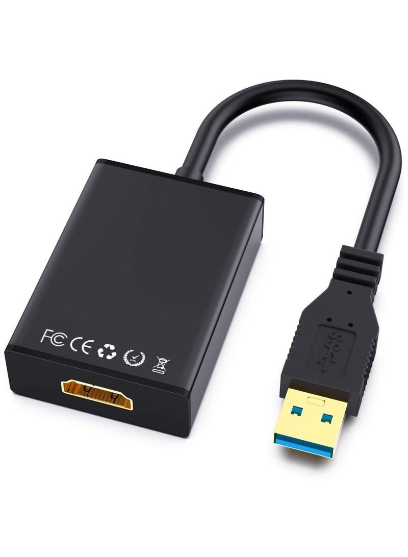 erorex Usb to Hdmi Adapter, USB 3.0/2.0 to HDMI 1080p Video Graphics Cable Converter with Audio for PC Laptop Projector  - Image 1