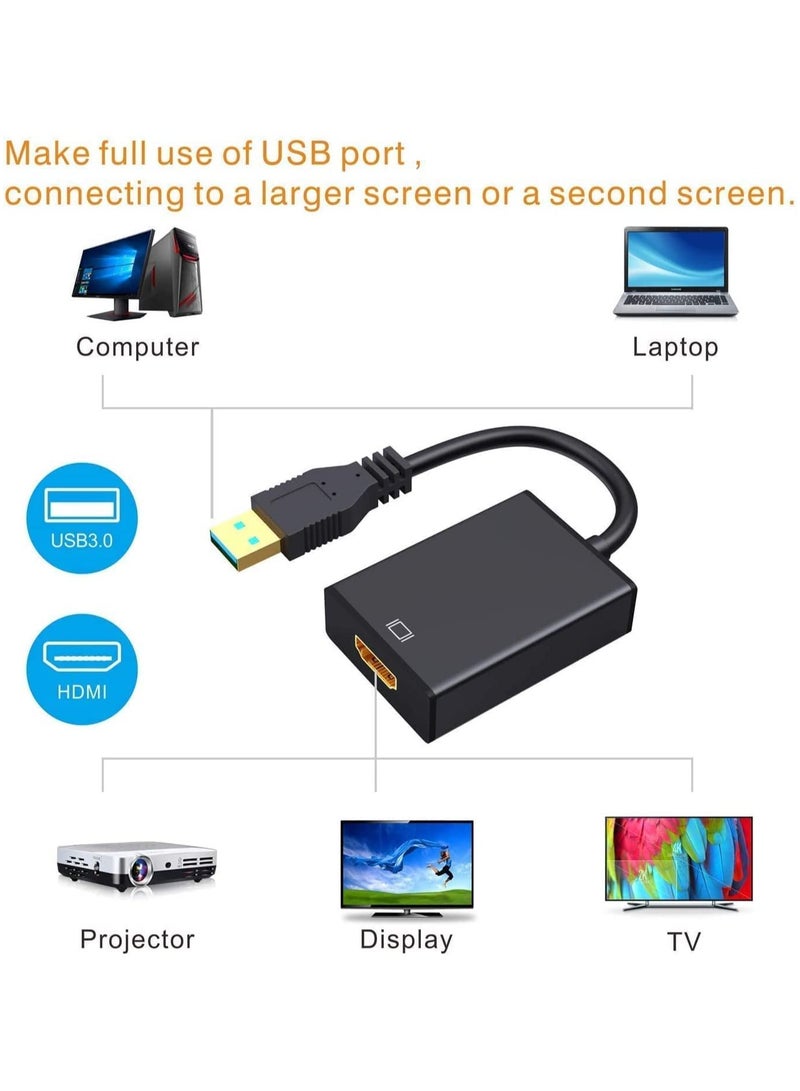 erorex Usb to Hdmi Adapter, USB 3.0/2.0 to HDMI 1080p Video Graphics Cable Converter with Audio for PC Laptop Projector  - Image 5