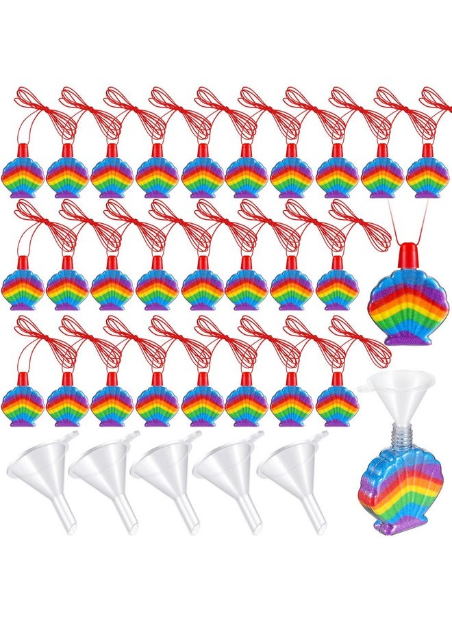 Mifoci 30 Pcs Shell Sand Art Bottle Necklaces Sand Art Kits For Kids Sand Art Containers With Funnels Plastic Sand Bottles For Boys Girls Diy Art Craft Party Supplies, Sand Not Included  - Image 1