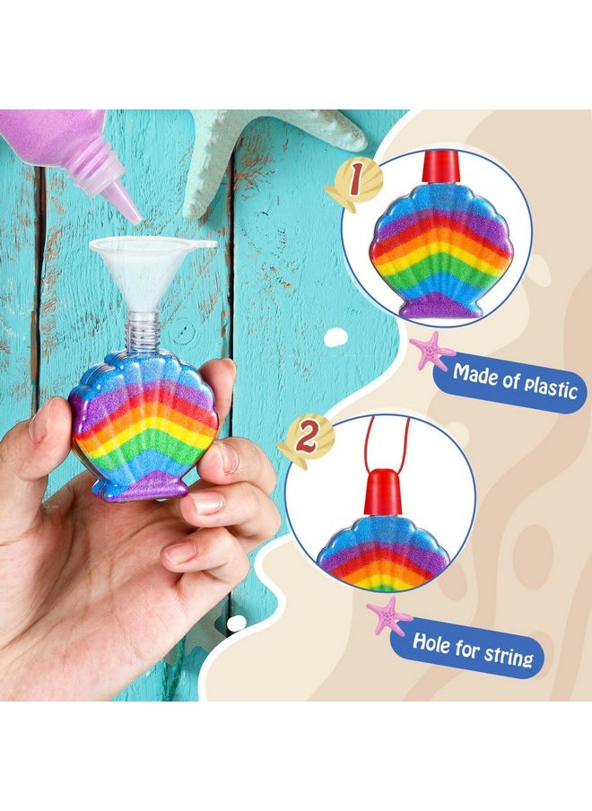 Mifoci 30 Pcs Shell Sand Art Bottle Necklaces Sand Art Kits For Kids Sand Art Containers With Funnels Plastic Sand Bottles For Boys Girls Diy Art Craft Party Supplies, Sand Not Included  - Image 3