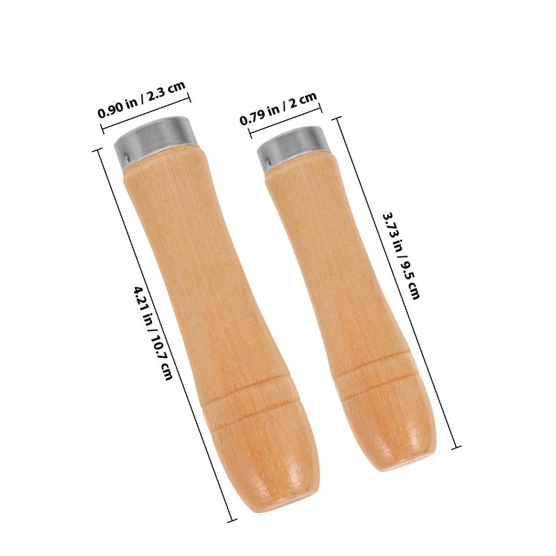 Multipurpose Wooden File Handles Set with Metal Collar 5 Large and 5 Small for Woodworking Crafting Tools - Image 3