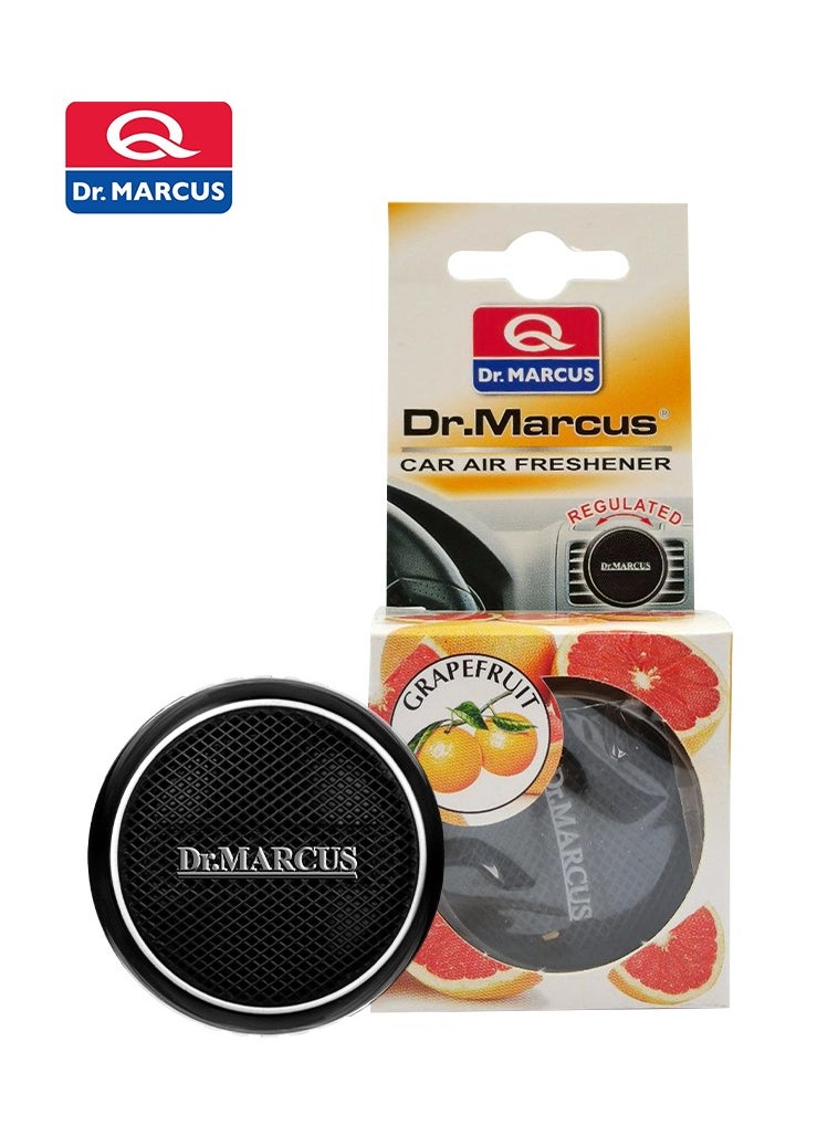 Dr.MARCUS Dr. Marcus Car Air Freshener – Premium Grapefruit Scent, Regulated Vent Clip Design for Long-Lasting Freshness, Stylish Black Compact Air Freshener for Cars, Eliminates Odors and Enhances Driving Experience  - Image 1