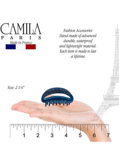 CAMILA Amila Paris Cp3081 French Hair Clip For Women Blue Girls Hair Claw Clip Jaw Fashion Durable And Styling Hair Accessories For Women Luxury Ladies Strong Hold No Slip Grip Clamp Made In France  - Image 4