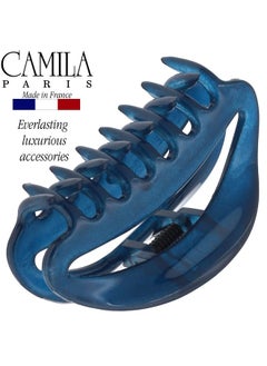 CAMILA Amila Paris Cp3081 French Hair Clip For Women Blue Girls Hair Claw Clip Jaw Fashion Durable And Styling Hair Accessories For Women Luxury Ladies Strong Hold No Slip Grip Clamp Made In France  - Image 3