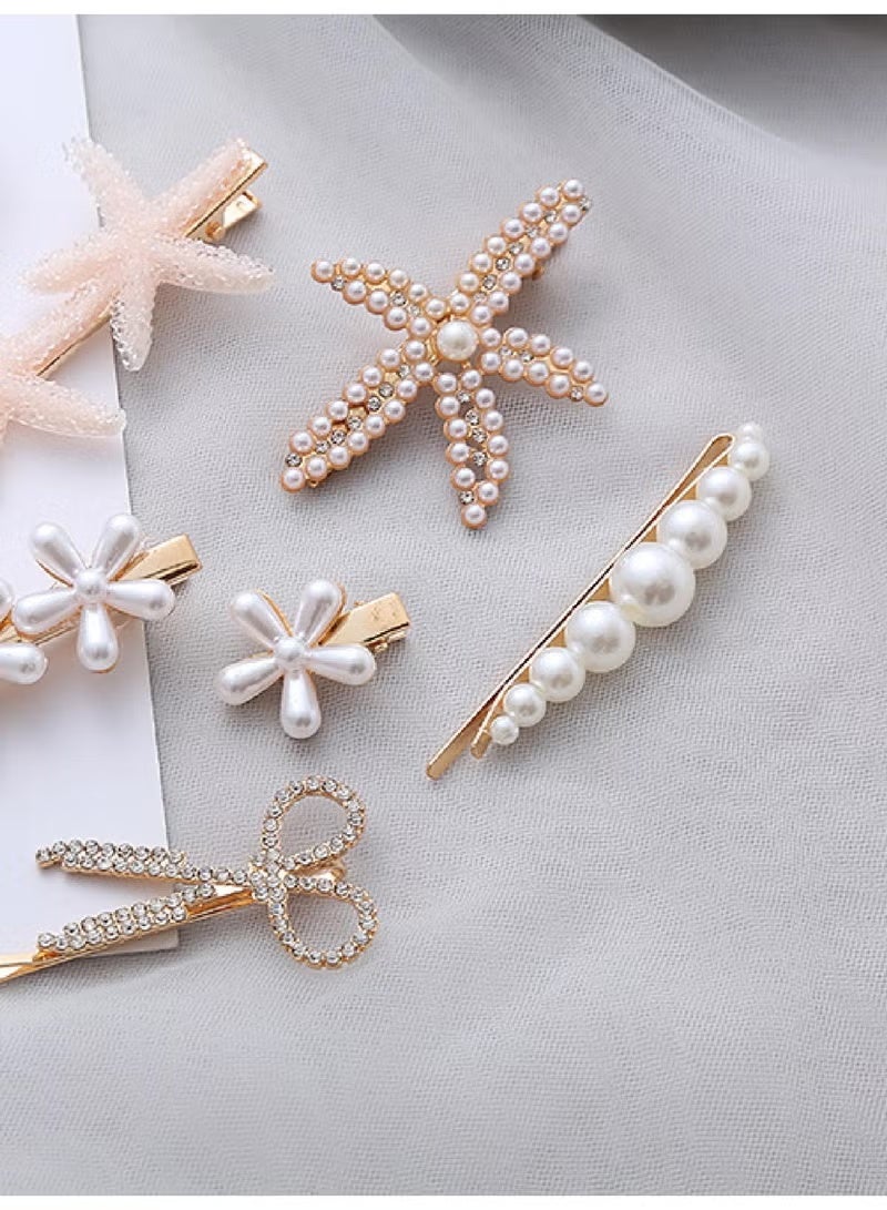 7Pcs elegant ladies’ hair accessories featuring floral square-shaped dresses are very beautiful. Luxurious hair clips and charming white hairpins. - Image 2