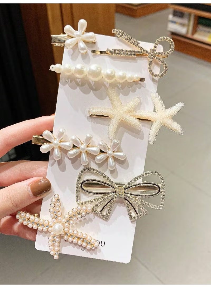 7Pcs elegant ladies’ hair accessories featuring floral square-shaped dresses are very beautiful. Luxurious hair clips and charming white hairpins. - Image 4