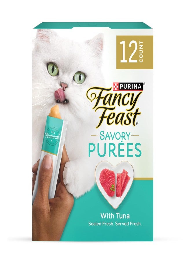 فانسي فيست أنبوب مكافآت القطط القابلة للعصر من فانسي فيست بورينا، هريس طبيعي لذيذ مع تونة طبيعية في صلصة ديمي جلاس - 0.35 أونصة (عبوة من 12) - Image 1