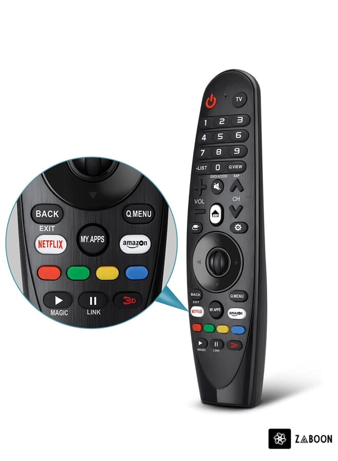 Zaboon Universal Remote Control for LG Smart TV Magic Remote Replacement, with Buttons for Netflix Prime Video【NO Voice and Pointer Function】