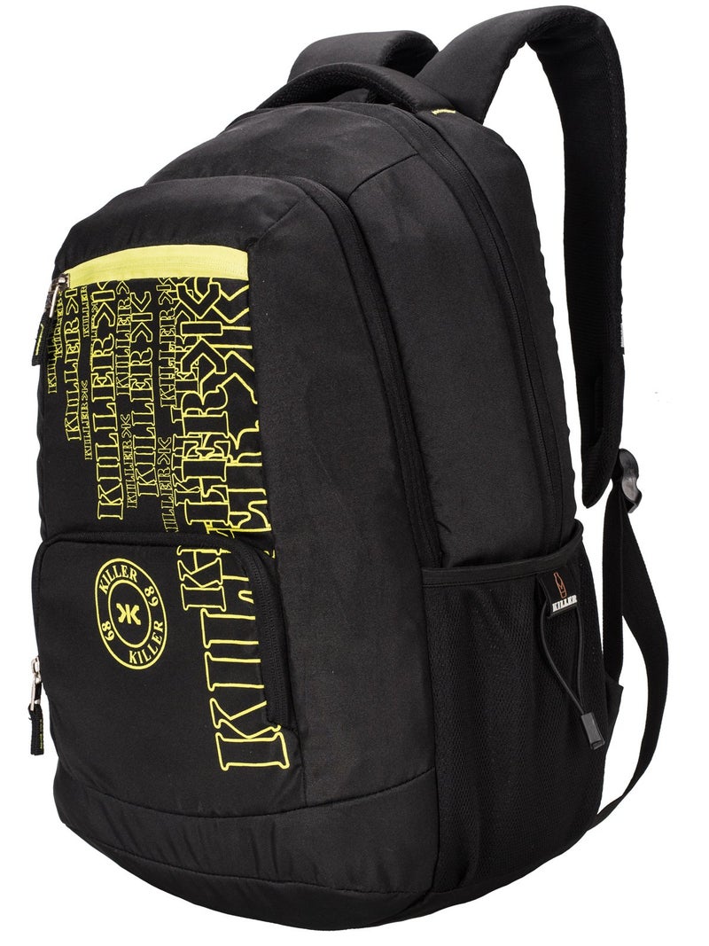 Killer Houston 36L Large Laptop Backpack with 2 Compartments Black Polyester Trendy Waterproof Travel Backpack - Image 4
