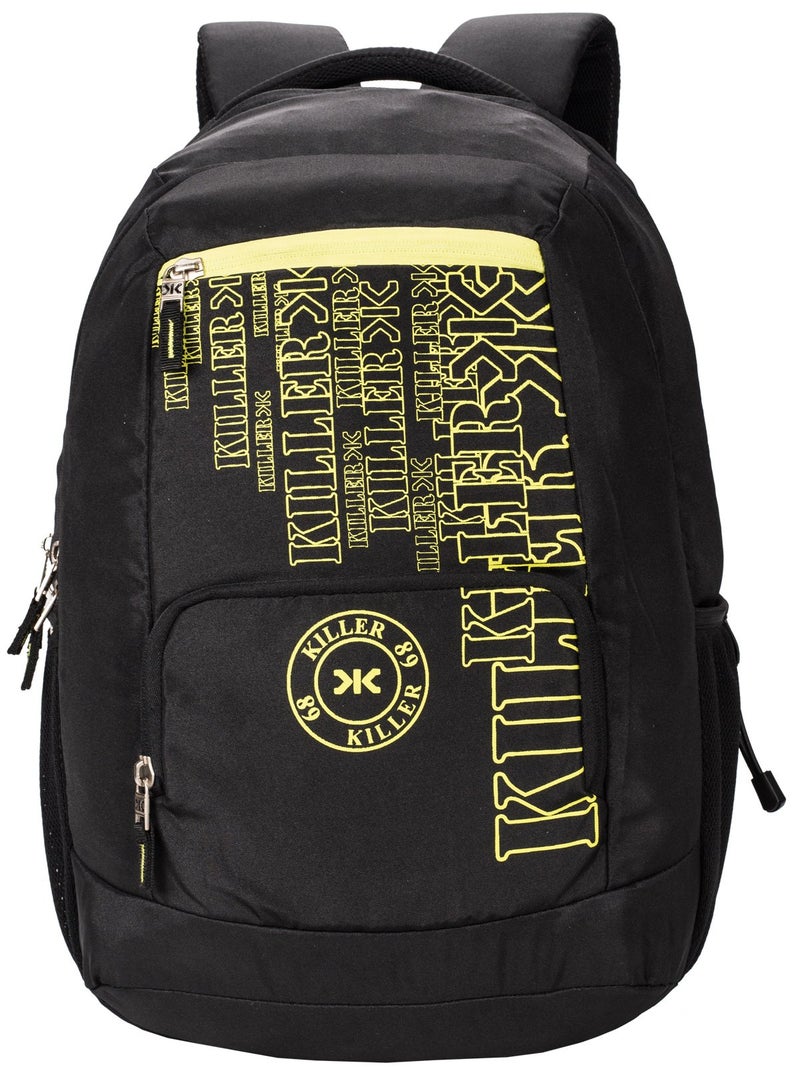 Killer Houston 36L Large Laptop Backpack with 2 Compartments Black Polyester Trendy Waterproof Travel Backpack - Image 1