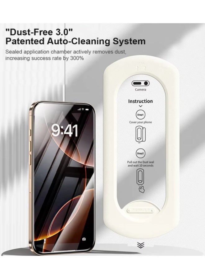 2 in 1 Set HD Tempered Glass Screen Protector with Dust Free Chamber Installation Tool for Apple iPhone 15 PROMAX 6.7 Inch Apple iPhone Screen Protector - Image 2