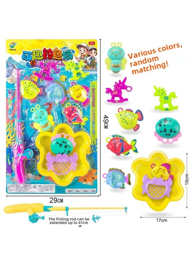 Model Tank Aircraft Shopping Mall Supermarket Supply Boy Rewards Children's Suit Plate Tableware Toys-Color:54465 Hanging Board Pack [Meng Fun Fishing Farm Suit] 3067-101  - Image 1