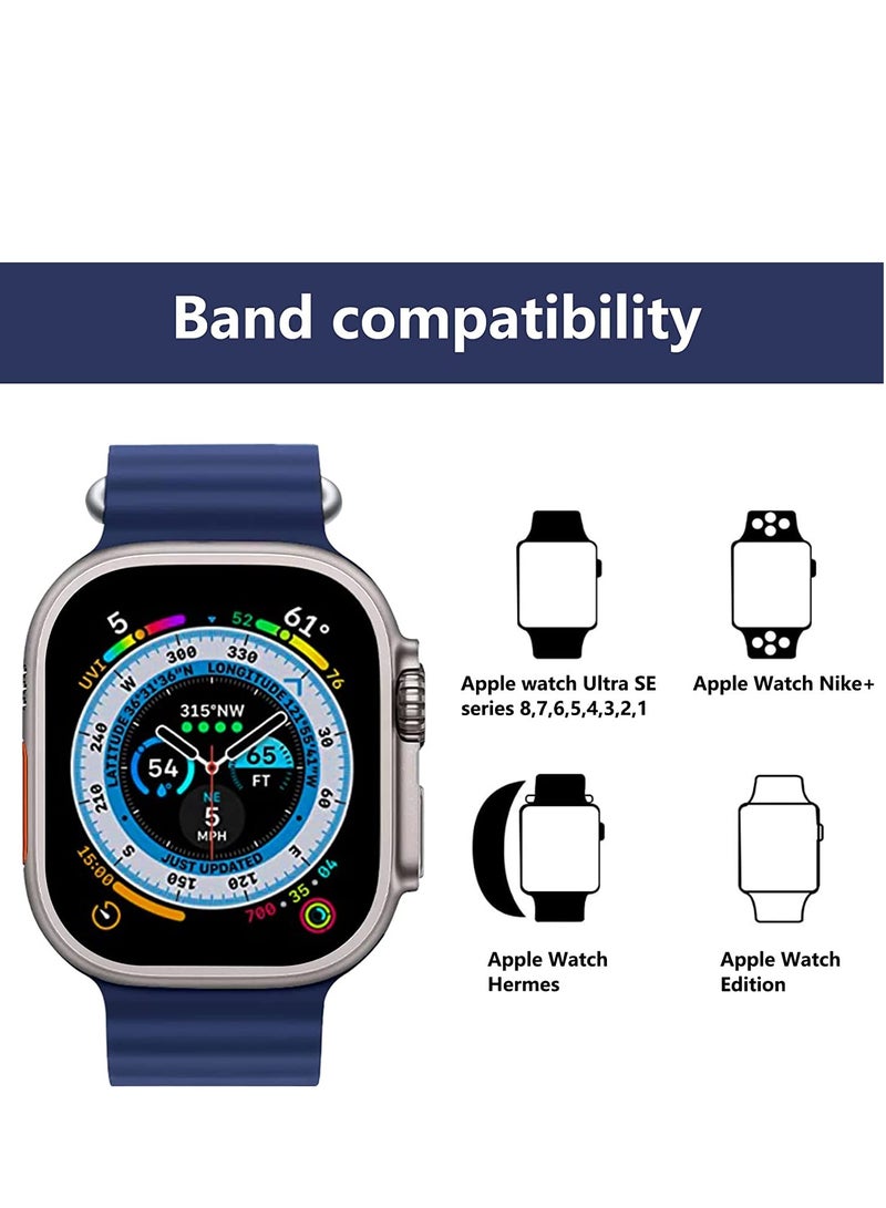 يوتشوانغ لسوار ساعة آبل 38 مم 40 مم 41 مم حزام رياضي بديل من سيليكون المحيط مع مشبك من الفولاذ المقاوم للصدأ حزام معصم ناعم وقابل للتنفس لساعة آبل SE السلسلة 8 7 6 5 4 3 2 1 (أزرق منتصف الليل) - Image 2