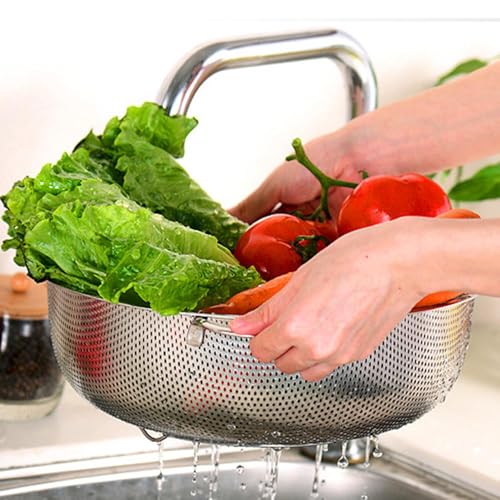 Jolfay Multipurpose Stainless Steel Colander - 31 CM Food Strainer Basket for Washing Rice,Fruits,Vegetables and Grains to Filter Pasta Easily in The Kitchen - Bowl Drainer with Handle - Image 1