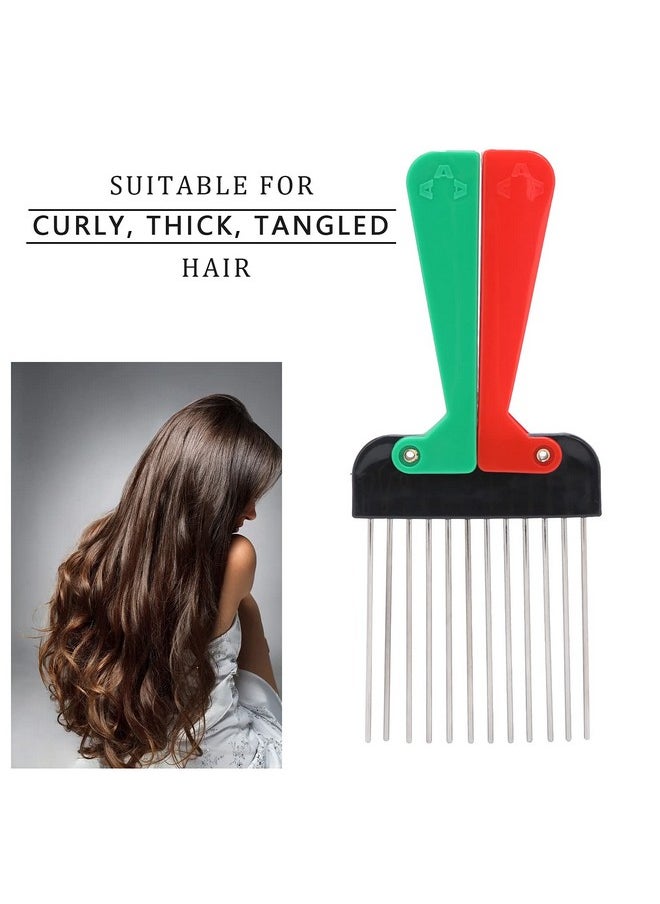 Brrnoo - Afro Hair Comb Afro Comb Plastic Hair Pick Comb Wide Tooth Comb Detangling Hair Comb For Curly Hair Wet Dry Hair Afro Pick Hair Comb Mens Styling Comb Anti Static Hair Brush Wig Braid Comb - Image 1