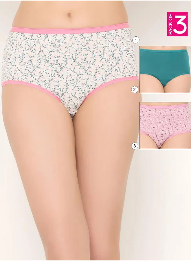 كلوفيا Clovia Pack of 3 - Printed Hipster Briefs with Inner Elastic