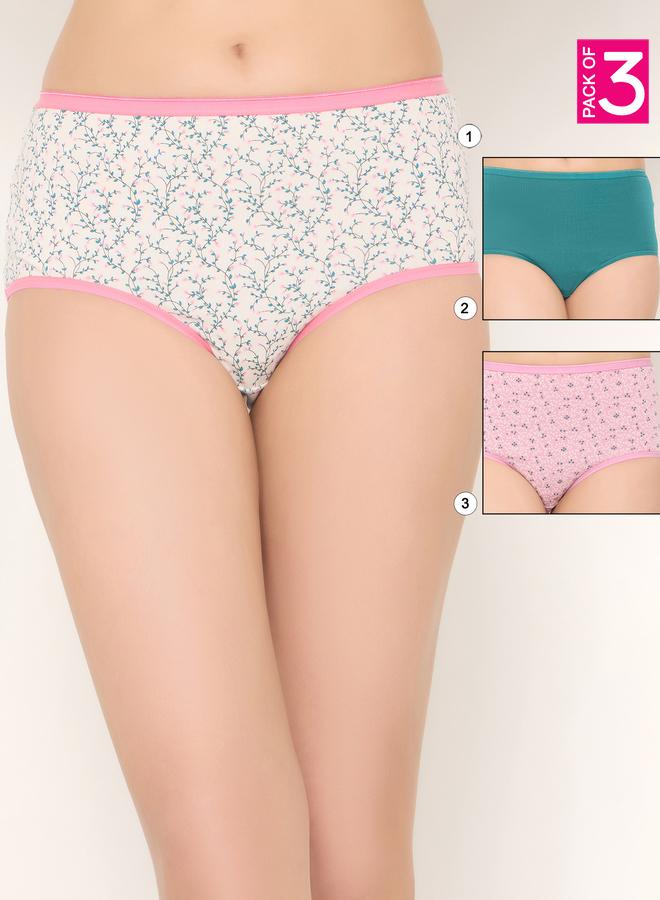 Clovia Pack of 3 - Printed Hipster Briefs with Inner Elastic - Image 1