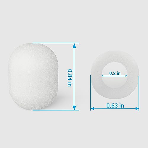 Cubilux Foam Cover for Lavalier Lapel Microphone, Windscreen for Mini Clip-On Lav MIC, Foam Cover, 10-Pack, White - Image 4