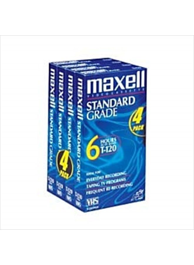 Maxell STD-T-120 4 Pack VHS Tapes