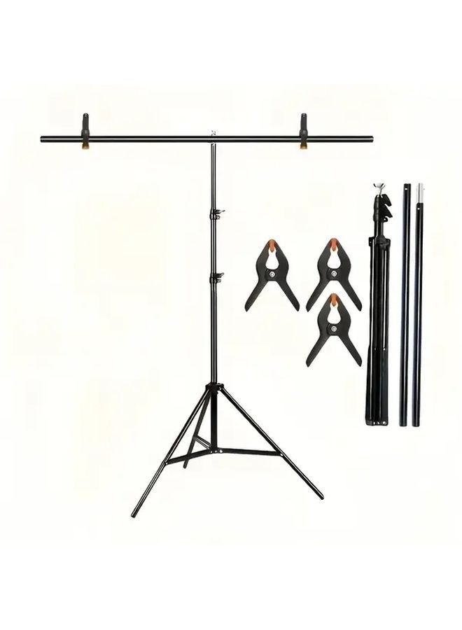 T Type Photography Background Stand Kit 39.37x78.74 Inch Adjustable Tripod Support - Image 2