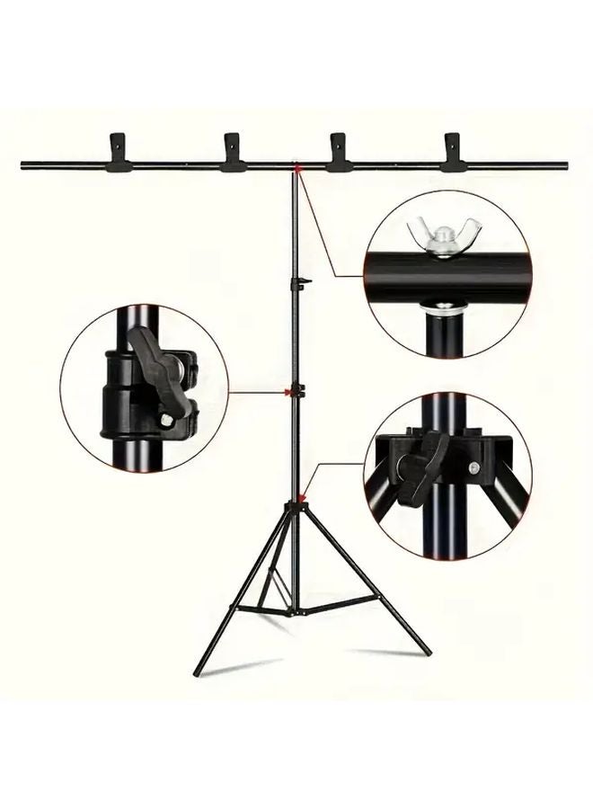 T Type Photography Background Stand Kit 39.37x78.74 Inch Adjustable Tripod Support - Image 5