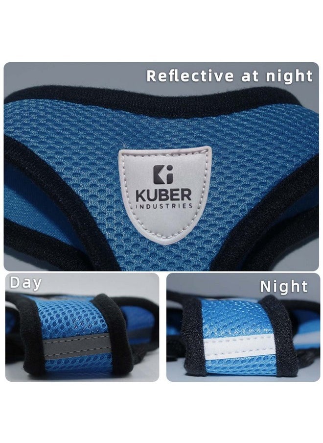 Kuber Industries - Dog Harness With Adjustable Leash|Breathable Polyester Mesh|Large Size|Comfortable No-Pull Grip | Quick Release Buckles | Blue Pet Walking Set | Secure And Stylish Dog Harness - Image 1