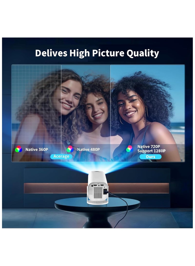 Pomefar Mini Projector 4K Support, Portable Projector WiFi6 BT 5.0 Android 11, Smart Projector Auto Horizontal Correction,180°Rotatable Outdoor Movie Projector Compatible with Phone - Image 3