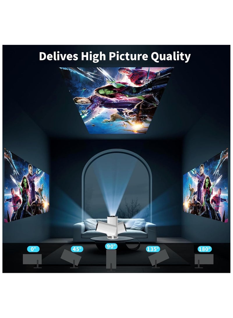 Pomefar Mini Projector 4K Support, Portable Projector WiFi6 BT 5.0 Android 11, Smart Projector Auto Horizontal Correction,180°Rotatable Outdoor Movie Projector Compatible with Phone - Image 5