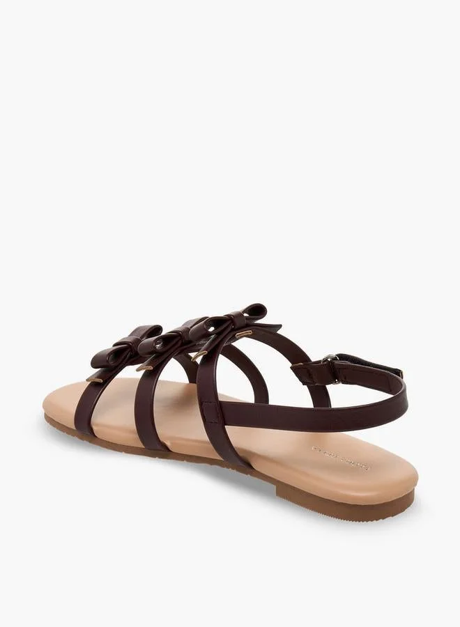 Flora Bella By Shoexpress BROWN Girls Hook & Loop Sandals for Women | Best Price UAE