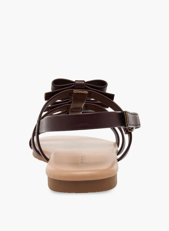 Flora Bella By Shoexpress BROWN Girls Hook & Loop Sandals for Women | Best Price UAE