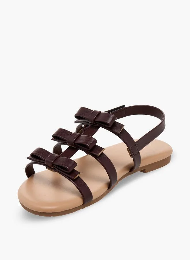 Flora Bella By Shoexpress BROWN Girls Hook & Loop Sandals for Women | Best Price UAE
