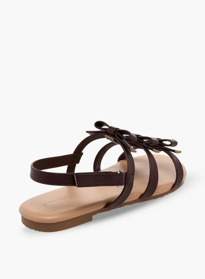 Flora Bella By Shoexpress BROWN Girls Hook & Loop Sandals for Women | Best Price UAE