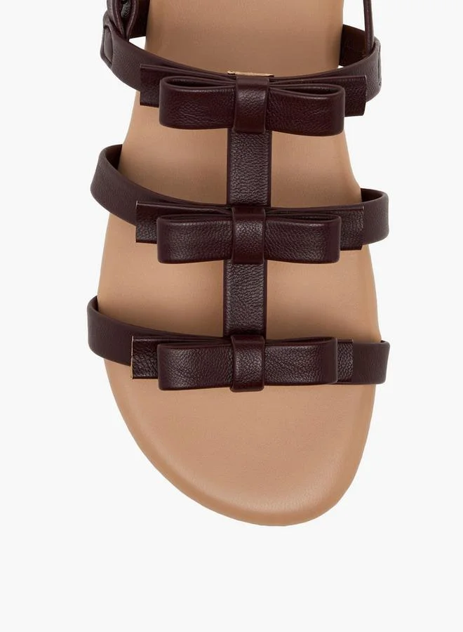 Flora Bella By Shoexpress BROWN Girls Hook & Loop Sandals for Women | Best Price UAE