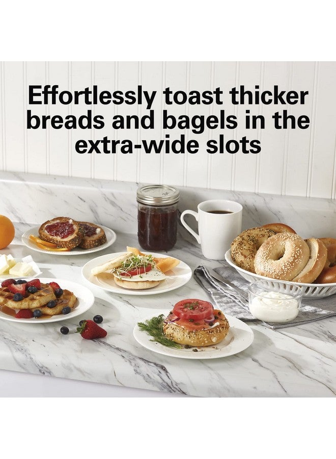 Hamilton Beach 2 Slice Extra Wide Slot Toaster with Bagel & Defrost Settings, Shade Selector, Toast Boost, Auto Shutoff, Black & Stainless Steel (22633) - Image 2