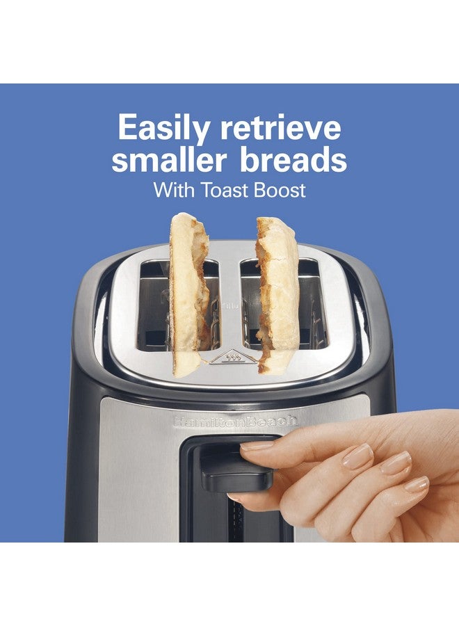 Hamilton Beach 2 Slice Extra Wide Slot Toaster with Bagel & Defrost Settings, Shade Selector, Toast Boost, Auto Shutoff, Black & Stainless Steel (22633) - Image 4