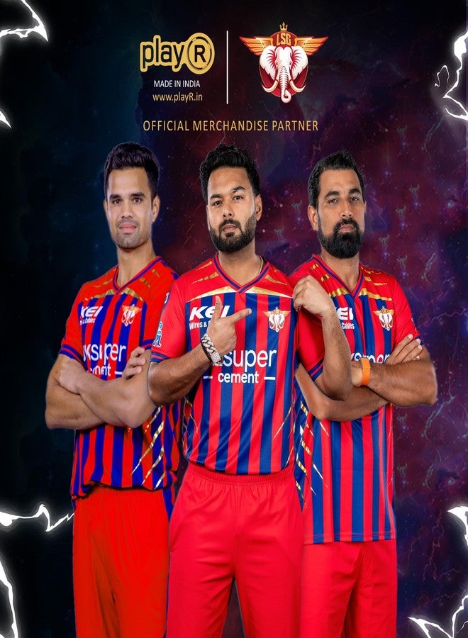 playR x Lucknow Super Giants Original Match Jersey IPL 2026 - Kid's Half Sleeve LSG Cricket T-Shirt, Regular Fit Stylish Sportswear Tee for Training, Outdoor & Match Day Activewear for All Season - Image 3