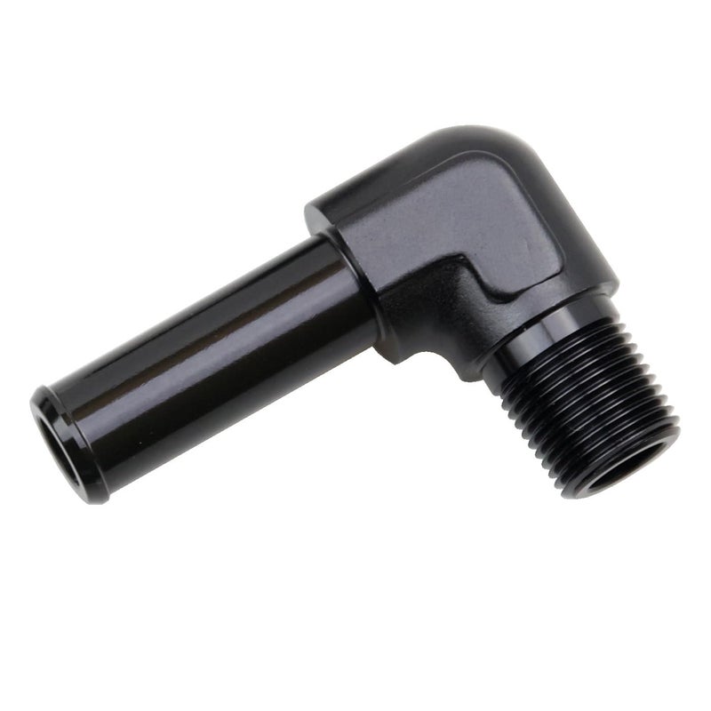 KRD PERFORMANCE Aluminum 90 Degree 38 NPT Male to 58158mm Hose Barb Push On Fitting Adapter Black - Image 2