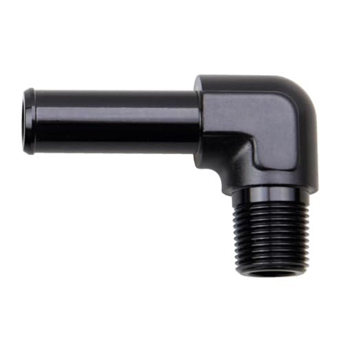 KRD PERFORMANCE Aluminum 90 Degree 38 NPT Male to 58158mm Hose Barb Push On Fitting Adapter Black - Image 3
