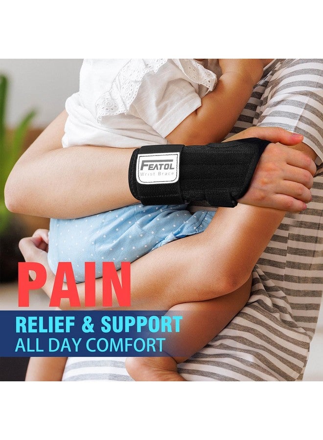 FEATOL 2 Pack Carpal Tunnel Wrist Brace For Work With Wrist Splint, Adjustable Wrist Guard Daytime Support For Women Men, Pain Relief For Pregnancy, Typing, Arthritis, Tendonitis, Right Hand Left Hand, Large - Image 5
