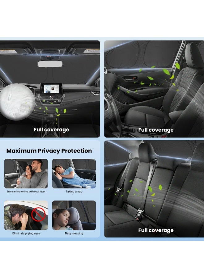 FETUSI Sunshades for Toyota Corolla 2020–2024 2025 Hatchback – 6PCS Car Sun Shade Windshield & Side Window Cover Set – Privacy UV Protection Accessories for Camping, Baby Rest, Interior Cooling – Foldable with Bag - Image 5