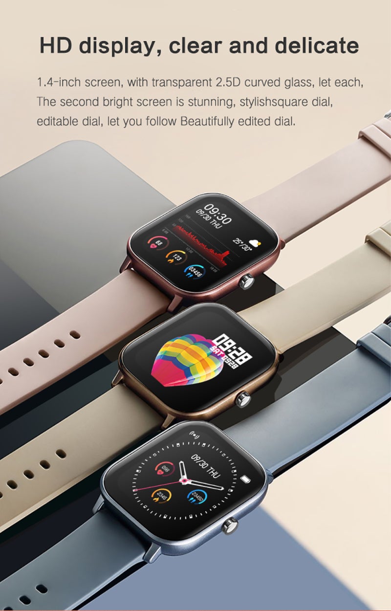 Smartwatch: 1.4 Inch Full-Touch Square Screen - 170mAh Large Battery 7-Day Usage IP67 Waterproof Fitness Tracker for Daily Health Monitoring Sports Enthusiasts - Image 2