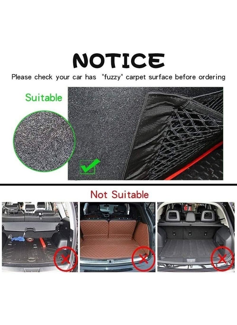 Rubik Car Trunk Organizer Net Pocket, 1 Pack Mesh Cargo Net Storage Organizer Small Elastic Pouch Bag for Nissan Patrol Armada Pathfinder Kicks Juke Murano Rogue Xterra (25x40cm)  - Image 2