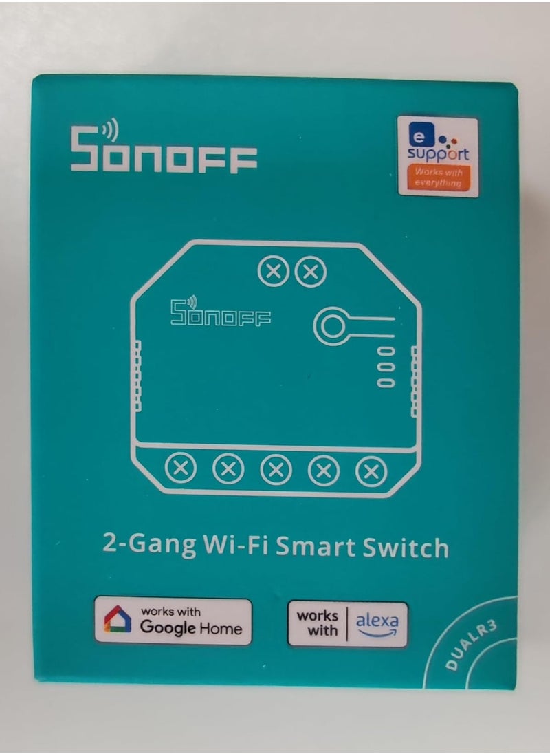 Sonoff 2-Gang Wi-Fi Smart Touch Wall Switch – Remote & Voice Control Compatible with Alexa & Google Assistant
