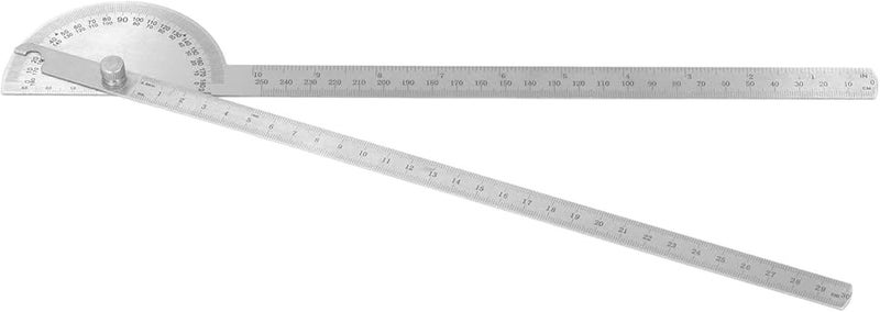 Stainless Steel Angle Protractor 0 180 Degree 250mm Woodworking Ruler Measuring Tool - Image 1