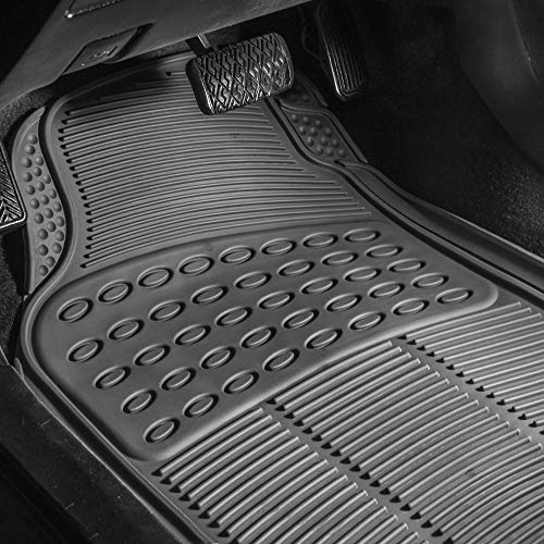 FH Group 3 Row Climaproof Trimmable NonSlip Vinyl Floor Mats with Cargo Liner Universal Fit for Cars Trucks and SUVs Gray F11306 F16401 - Image 3